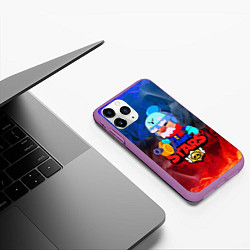 Чехол iPhone 11 Pro матовый BRAWL STARS GALE, цвет: 3D-фиолетовый — фото 2