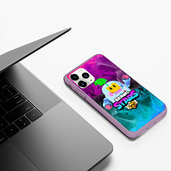 Чехол iPhone 11 Pro матовый BRAWL STARS SPROUT, цвет: 3D-сиреневый — фото 2