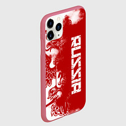 Чехол iPhone 11 Pro матовый Russia, цвет: 3D-малиновый — фото 2