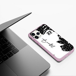 Чехол iPhone 11 Pro матовый Michael Jordan 23, цвет: 3D-розовый — фото 2