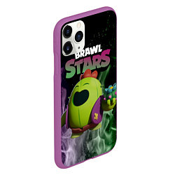 Чехол iPhone 11 Pro матовый Brawl Stars Spike, цвет: 3D-фиолетовый — фото 2