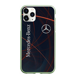 Чехол iPhone 11 Pro матовый MERCEDES-BENZ, цвет: 3D-салатовый