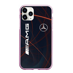 Чехол iPhone 11 Pro матовый MERCEDES-BENZ AMG, цвет: 3D-розовый