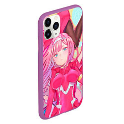 Чехол iPhone 11 Pro матовый DARLING IN THE FRANXX, цвет: 3D-фиолетовый — фото 2