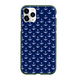 Чехол iPhone 11 Pro матовый Якоря, цвет: 3D-темно-зеленый