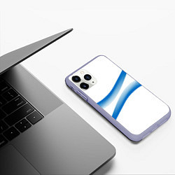Чехол iPhone 11 Pro матовый Волны, цвет: 3D-светло-сиреневый — фото 2