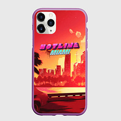 Чехол iPhone 11 Pro матовый HOTLINE MIAMI, цвет: 3D-фиолетовый