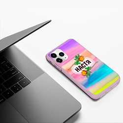 Чехол iPhone 11 Pro матовый Настя, цвет: 3D-розовый — фото 2