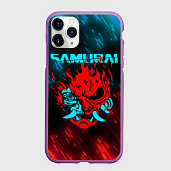 Чехол iPhone 11 Pro матовый CYBERPUNK 2077 SAMURAI, цвет: 3D-фиолетовый