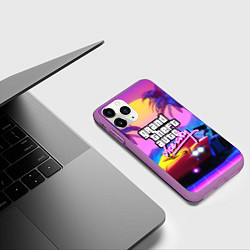 Чехол iPhone 11 Pro матовый GTA 2020, цвет: 3D-фиолетовый — фото 2