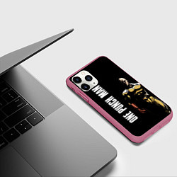 Чехол iPhone 11 Pro матовый One Punch Man, цвет: 3D-малиновый — фото 2
