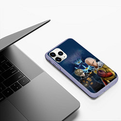 Чехол iPhone 11 Pro матовый One Punch Man, цвет: 3D-светло-сиреневый — фото 2