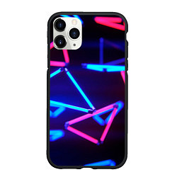 Чехол iPhone 11 Pro матовый ABSTRACTION NEON, цвет: 3D-черный