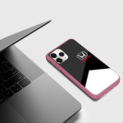 Чехол iPhone 11 Pro матовый HONDA, цвет: 3D-малиновый — фото 2