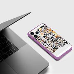 Чехол iPhone 11 Pro матовый Котики, цвет: 3D-фиолетовый — фото 2