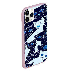 Чехол iPhone 11 Pro матовый КОТЯТА ПАТТЕРН, цвет: 3D-розовый — фото 2