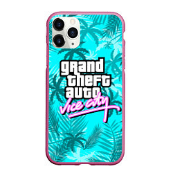 Чехол iPhone 11 Pro матовый GTA VICE CITY, цвет: 3D-малиновый