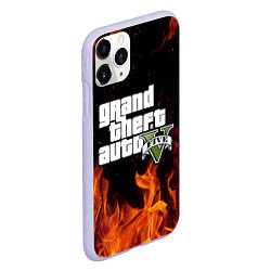 Чехол iPhone 11 Pro матовый GTA 5, цвет: 3D-светло-сиреневый — фото 2