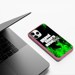 Чехол iPhone 11 Pro матовый GTA 5, цвет: 3D-малиновый — фото 2