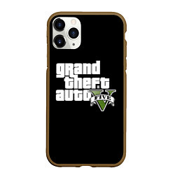 Чехол iPhone 11 Pro матовый GTA 5, цвет: 3D-коричневый