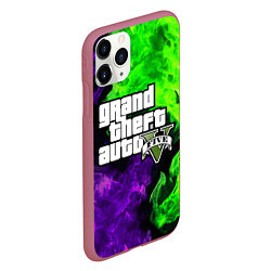 Чехол iPhone 11 Pro матовый GTA 5, цвет: 3D-малиновый — фото 2