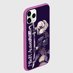 Чехол iPhone 11 Pro матовый Nier Automata, цвет: 3D-фиолетовый — фото 2