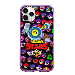Чехол iPhone 11 Pro матовый BRAWL STARS NANI, цвет: 3D-фиолетовый