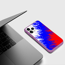 Чехол iPhone 11 Pro матовый Россия, цвет: 3D-фиолетовый — фото 2