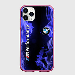 Чехол iPhone 11 Pro матовый BMW, цвет: 3D-малиновый