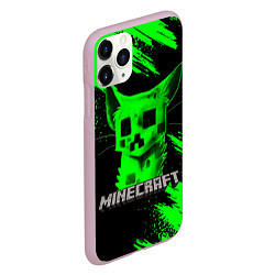 Чехол iPhone 11 Pro матовый MINECRAFT CREEPER CAT, цвет: 3D-розовый — фото 2