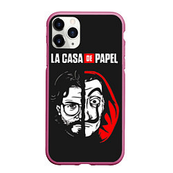 Чехол iPhone 11 Pro матовый La casa de papel, цвет: 3D-малиновый