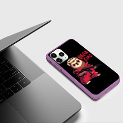 Чехол iPhone 11 Pro матовый Bella Ciao, цвет: 3D-фиолетовый — фото 2
