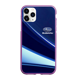 Чехол iPhone 11 Pro матовый SUBARU, цвет: 3D-фиолетовый