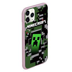 Чехол iPhone 11 Pro матовый Minecraft, цвет: 3D-розовый — фото 2