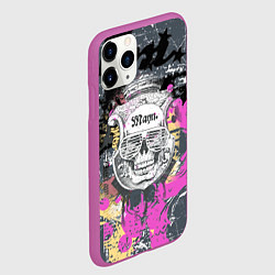 Чехол iPhone 11 Pro матовый Череп, цвет: 3D-фиолетовый — фото 2