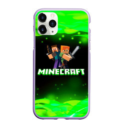 Чехол iPhone 11 Pro матовый Minecraft 1, цвет: 3D-светло-сиреневый