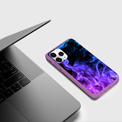 Чехол iPhone 11 Pro матовый ОГОНЬ НЕОН, цвет: 3D-фиолетовый — фото 2