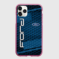 Чехол iPhone 11 Pro матовый FORD, цвет: 3D-малиновый