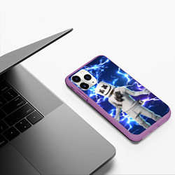 Чехол iPhone 11 Pro матовый FORTNITE x MARSHMELLO, цвет: 3D-фиолетовый — фото 2