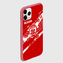 Чехол iPhone 11 Pro матовый Russia, цвет: 3D-малиновый — фото 2