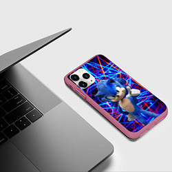 Чехол iPhone 11 Pro матовый Sonic, цвет: 3D-малиновый — фото 2