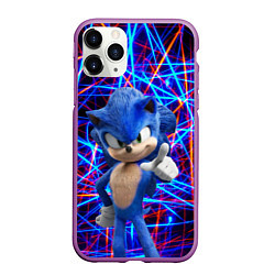 Чехол iPhone 11 Pro матовый Sonic, цвет: 3D-фиолетовый