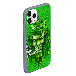 Чехол iPhone 11 Pro матовый Лев с короной, цвет: 3D-серый — фото 2