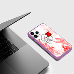 Чехол iPhone 11 Pro матовый PYTN X ROSE, цвет: 3D-фиолетовый — фото 2