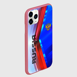 Чехол iPhone 11 Pro матовый RUSSIA SPORT, цвет: 3D-малиновый — фото 2