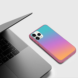 Чехол iPhone 11 Pro матовый Градиент, цвет: 3D-малиновый — фото 2