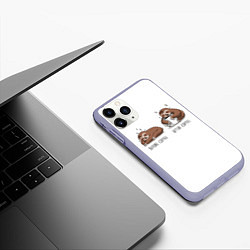 Чехол iPhone 11 Pro матовый Ленивец Coffee, цвет: 3D-светло-сиреневый — фото 2