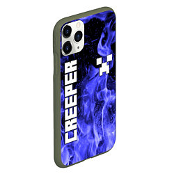 Чехол iPhone 11 Pro матовый MINECRAFT CREEPER, цвет: 3D-темно-зеленый — фото 2