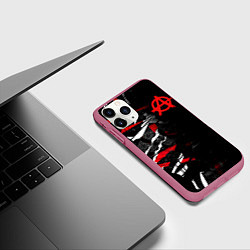 Чехол iPhone 11 Pro матовый Анархия, цвет: 3D-малиновый — фото 2