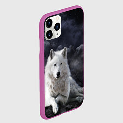 Чехол iPhone 11 Pro матовый БЕЛЫЙ ВОЛК D, цвет: 3D-фиолетовый — фото 2